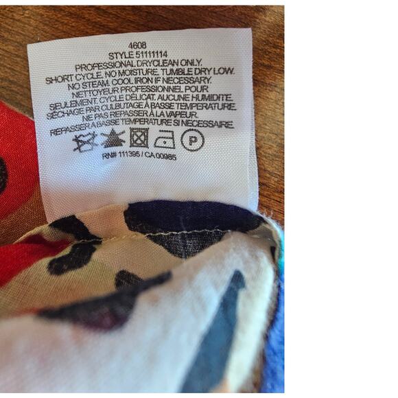 Tory Burch Floral Sleeveless Top Blouse, Ruffled V Neck, Lightweight, Boho, Sz 6 - Picture 9 of 10